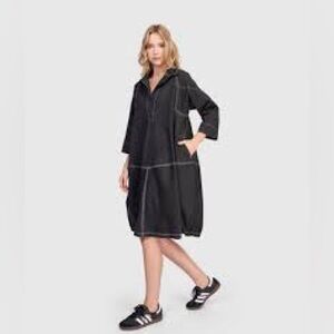 Hache Abito Oversized Shirt Dress Black White Size 44 IT